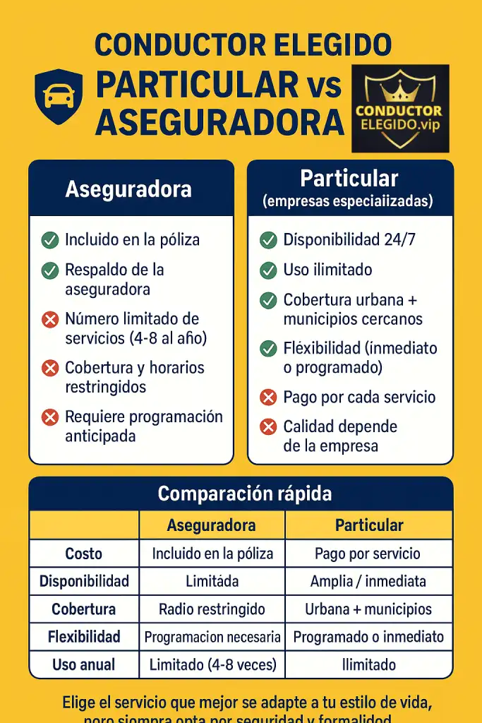 Conductor Elegido Particular vs Aseguradora, ¿cuál elegir