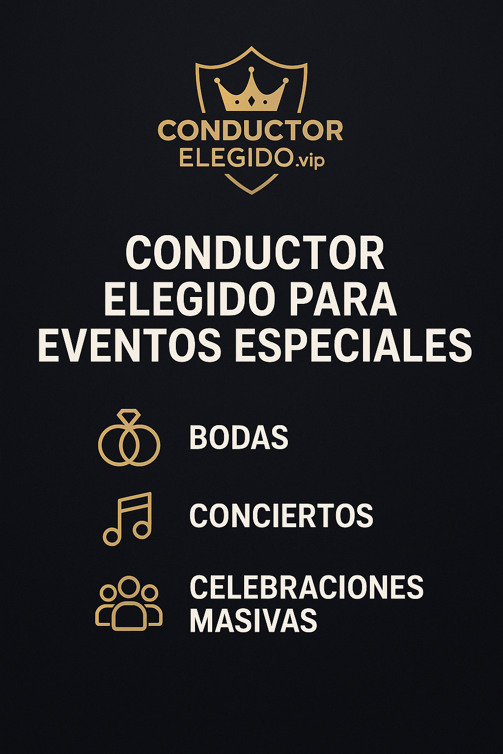 Conductor elegido para eventos especiales